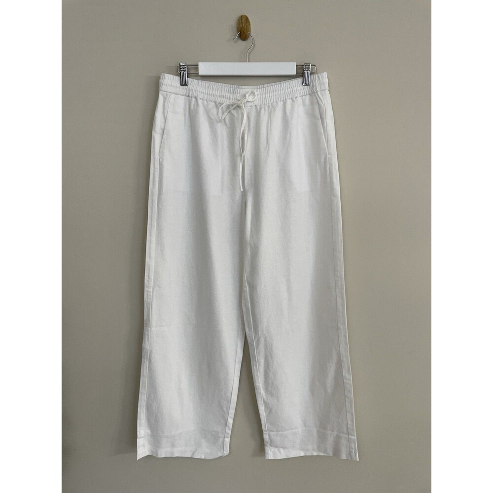 J.Crew Factory Linen-blend slim wide-leg drawstring pant NWT Size 10 - Picture 11 of 12